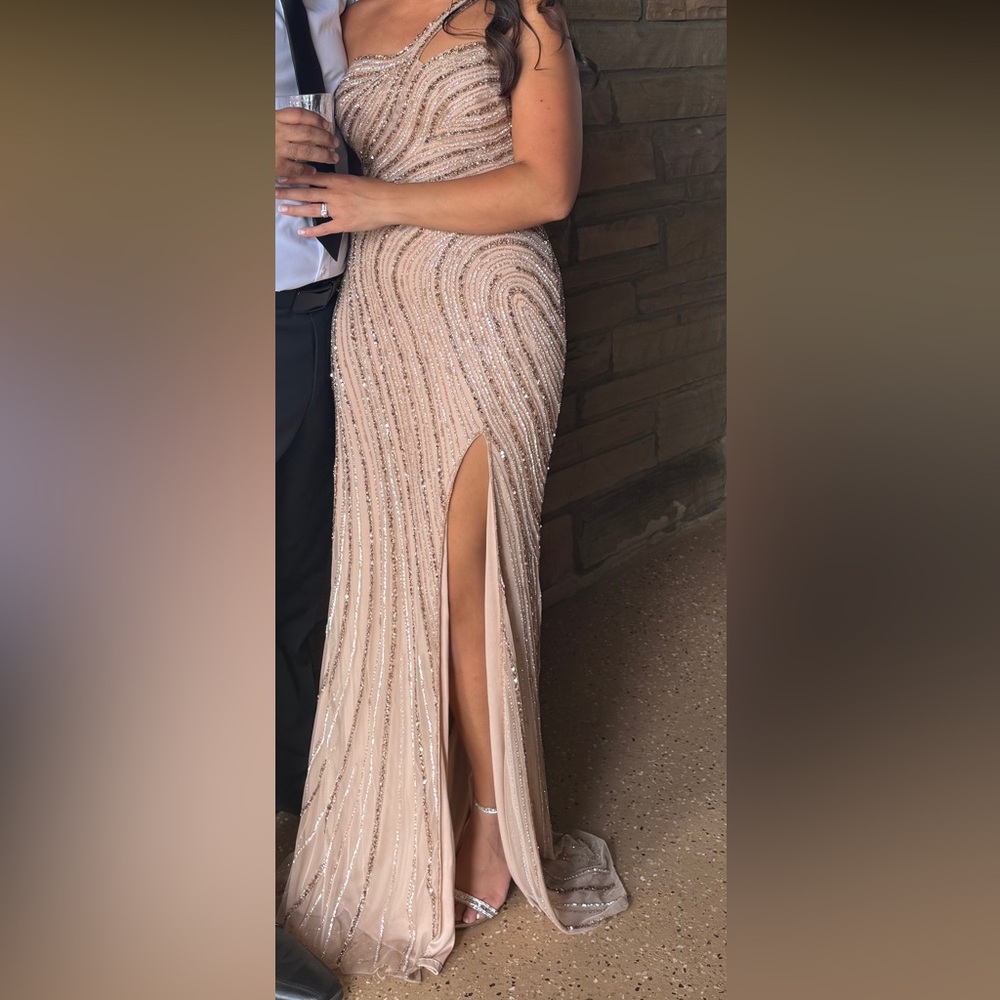 Jovani Pink/Nuda Sequin Prom Dress